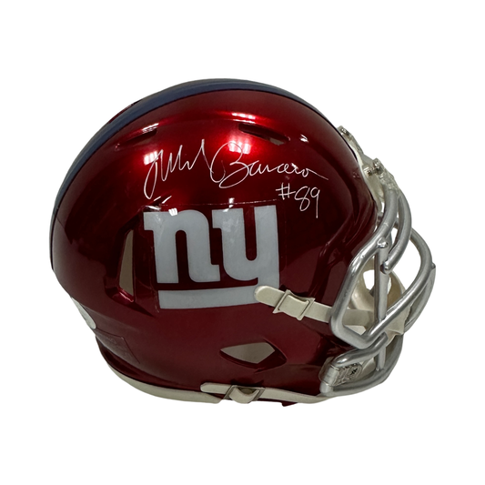 Mark Bavaro Autographed New York Giants Speed Red Mini Helmet JSA