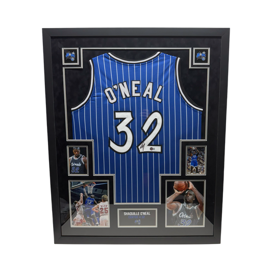 Shaquille O’Neal Autographed Orlando Magic Framed Jersey Beckett