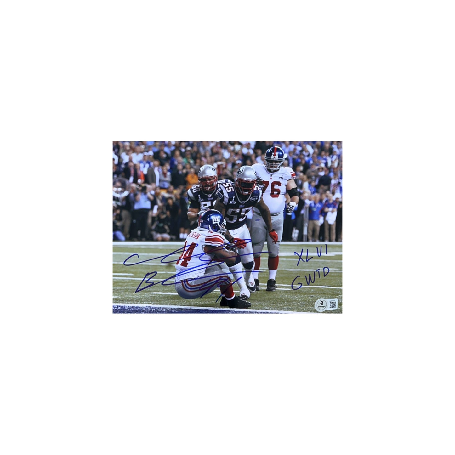 Ahmad Bradshaw Autographed New York Giants 8x10 "XLII GWTD" Inscription Beckett