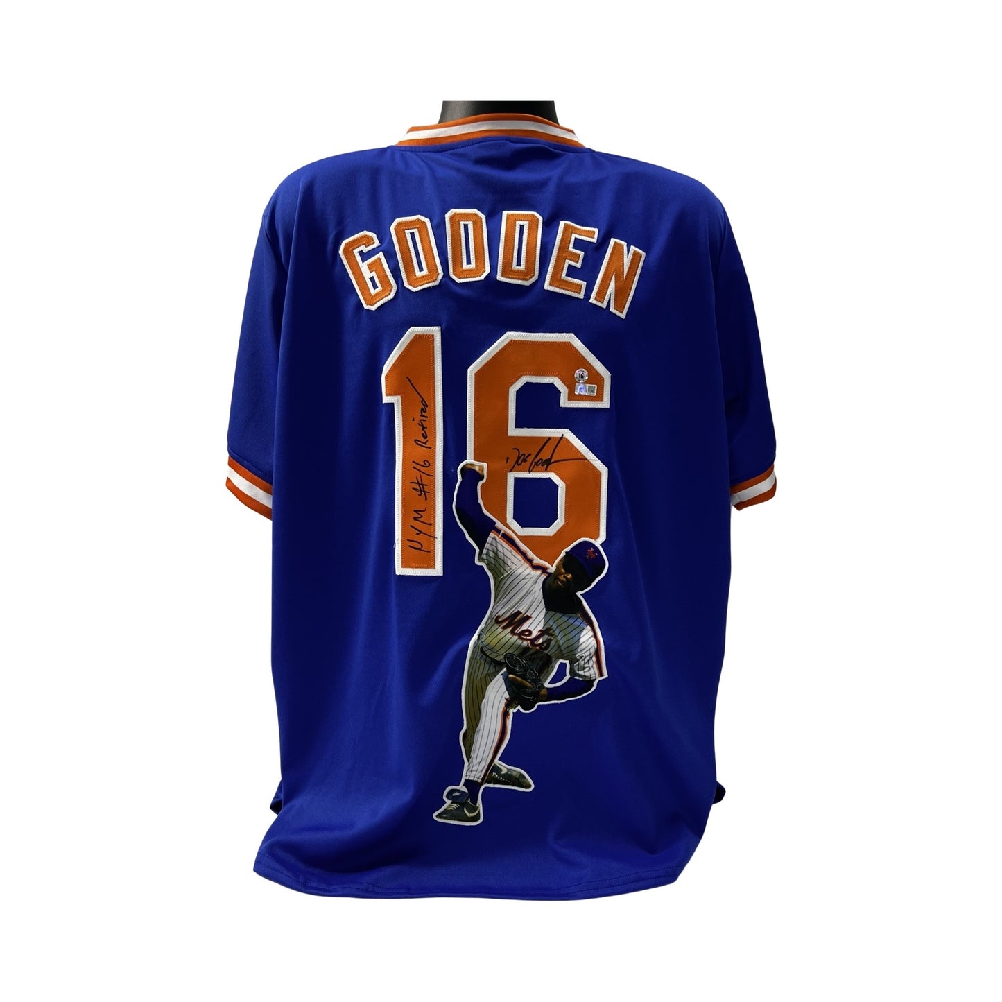 Doc Gooden Autographed New York Mets Blue Art Jersey "NYM #16 Retired" Inscription Steiner CX / Doctor K Authenticated