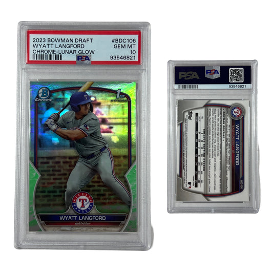 2023 Wyatt Langford Bowman Draft Chrome Lunar Glow #BDC106 PSA GEM MT 10