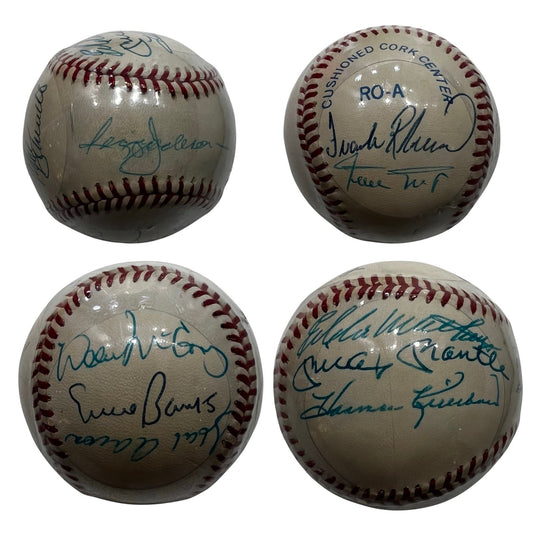 Mickey Mantle, Eddie Matthews, Harmon Killebrew, Hank Aaron, Ernie Banks, Willie McCovey, Willie Mays, Frank Robinson, Mike Schmidt and Reggie Jackson Autographed Official American League Baseball JSA