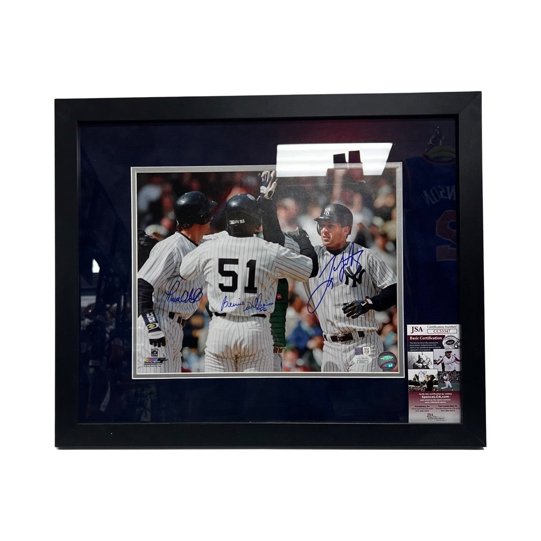 Bernie Williams, Tino Martinez & Paul O'Neill Autographed New York Yankees 11x14 Steiner CX & JSA - Framed