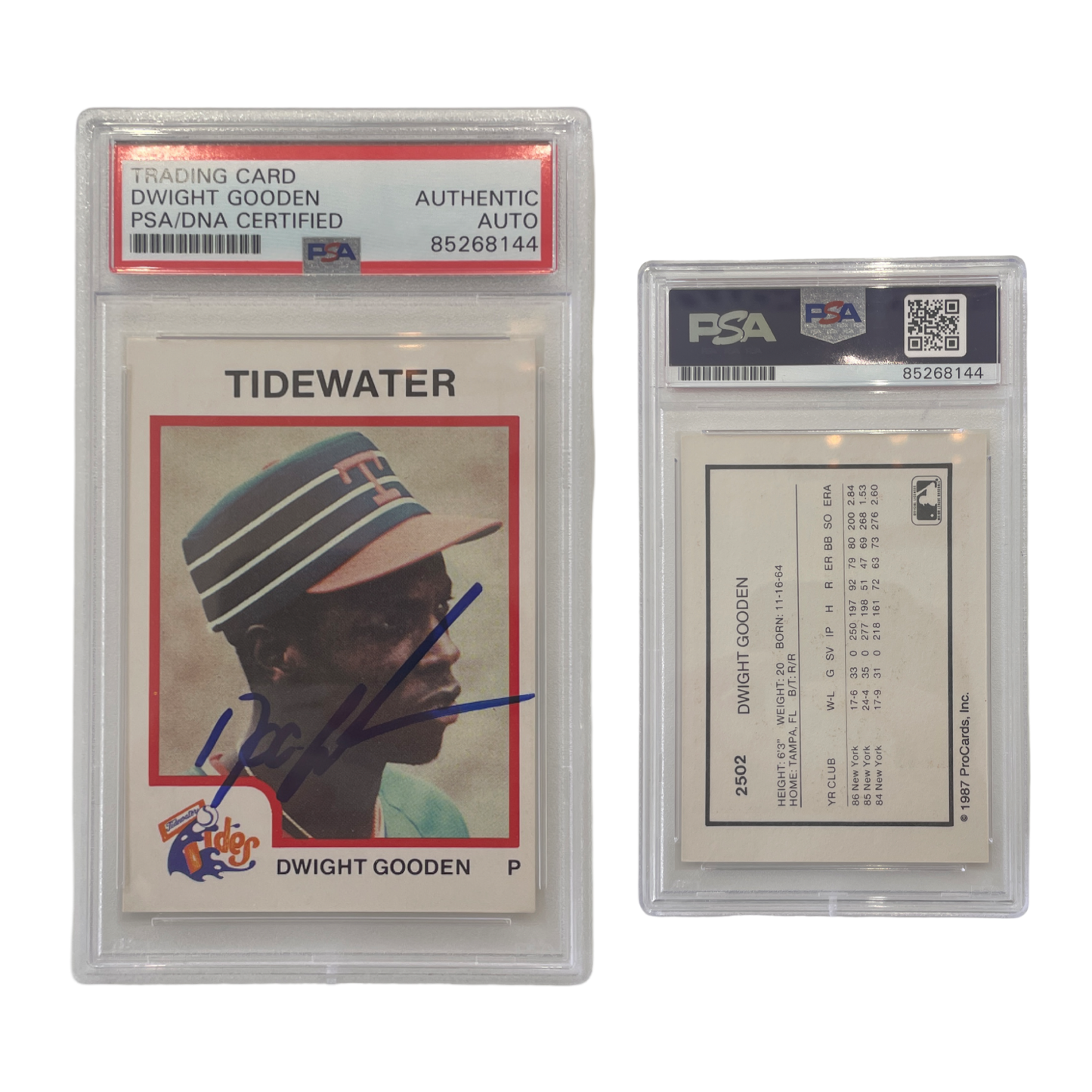 1987 Dwight Doc Gooden Tidewater Tides ProCards #2502 PSA Auto Authentic