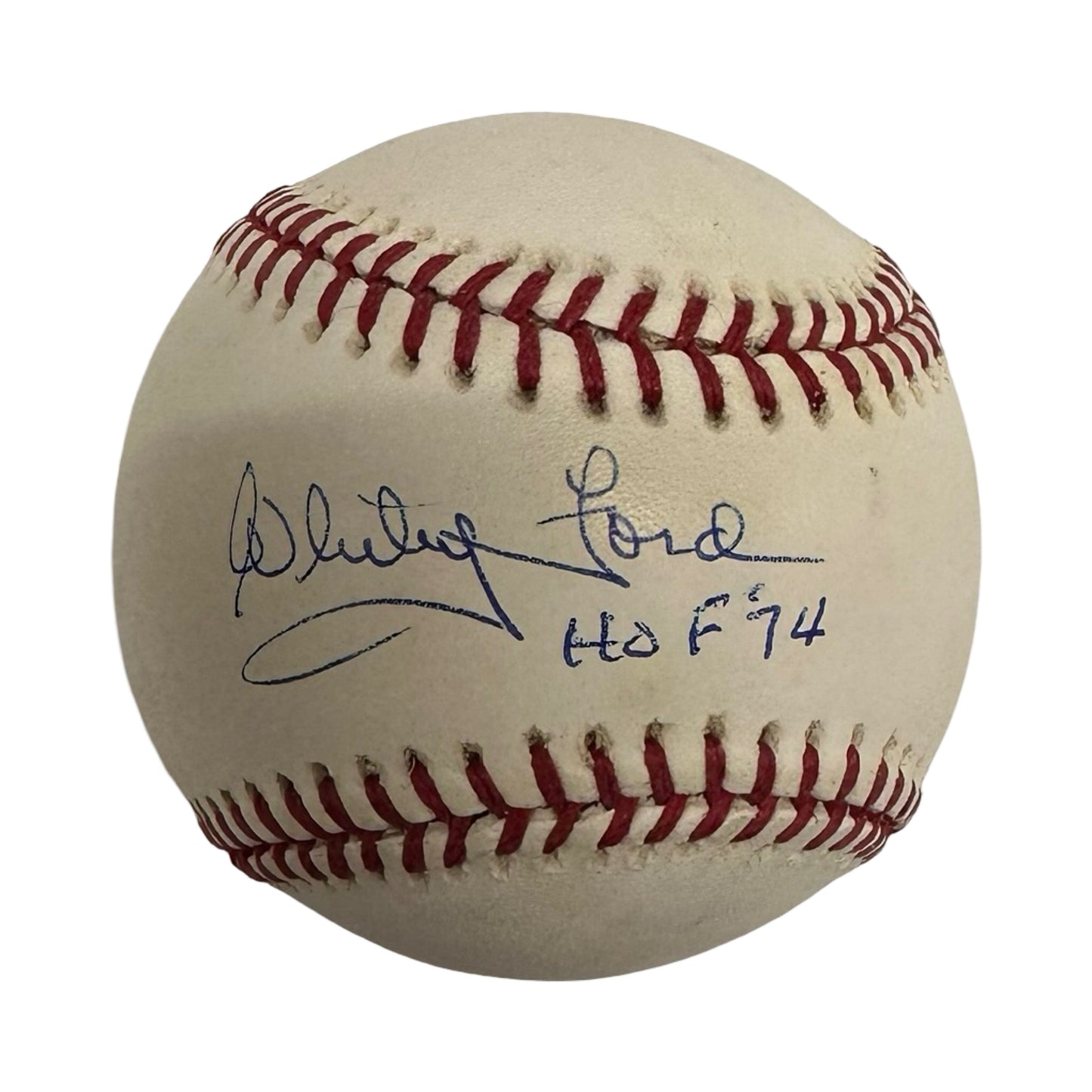 Whitey Ford Autographed OMLB HOF 74 Beckett