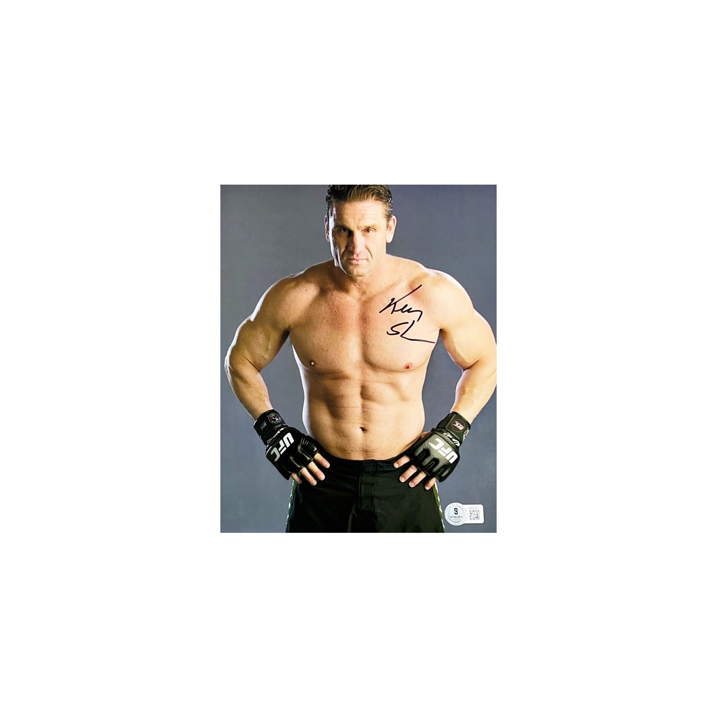 Ken Shamrock Autographed UFC Headshot 8x10 Beckett