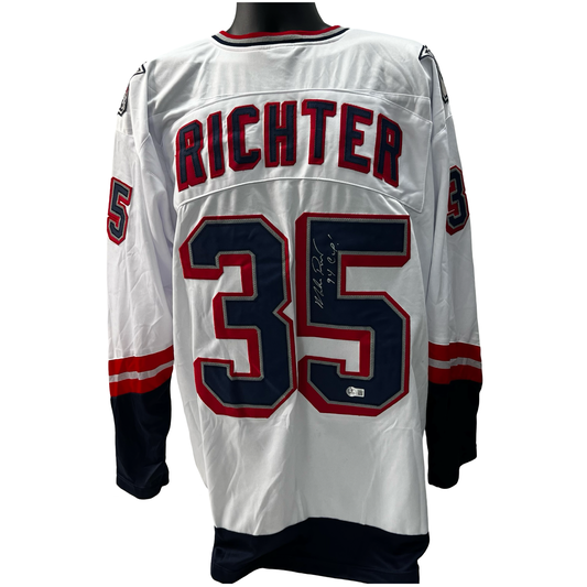 Mike Richter Autographed New York Rangers Liberty Jersey 94 Cup Inscription Beckett