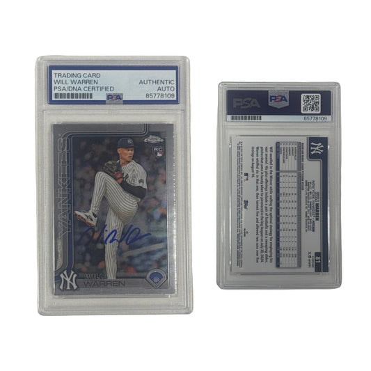 2025 Will Warren Topps Chrome #81 Autographed PSA Auto Authentic