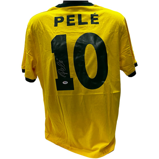 Pele Autographed Brazil National Team Jersey PSA