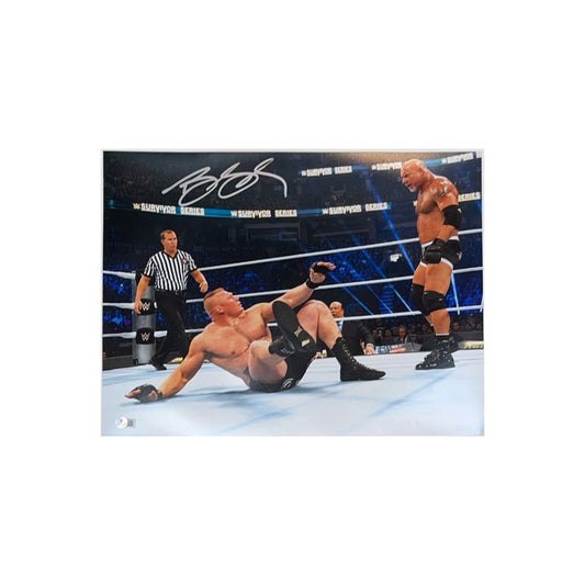 Bill Goldberg Autographed WWE Vs. Brock Lesnar 16x20 Beckett - Unframed