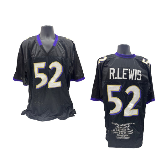 Ray Lewis Unsigned Baltimore Ravens Black Stat Jersey