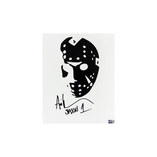 Ari Lehman Autographed Friday The 13th White Out 8x10 "Jason 1" Inscription Steiner CX