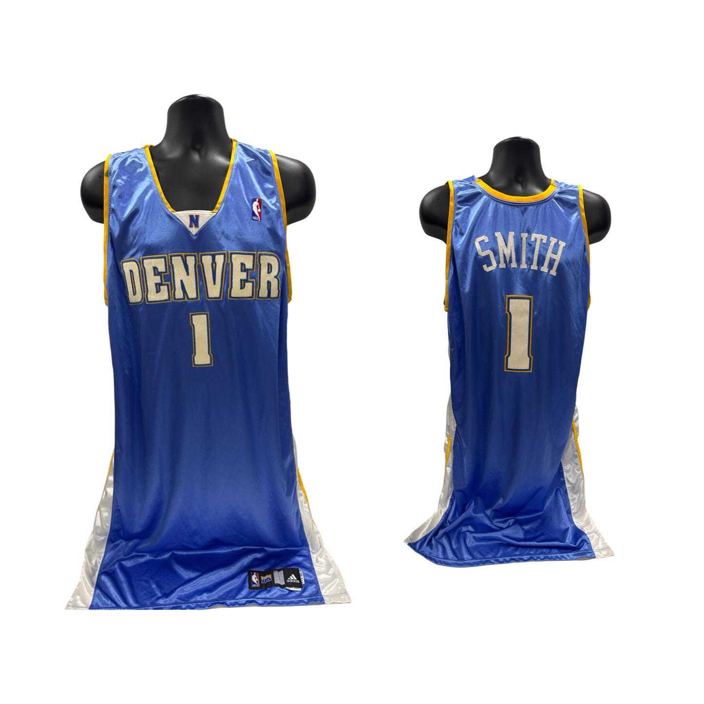 J.R. Smith Game Used NBA 2004/05 Style 2008/09 Denver Nuggets Blue Jersey