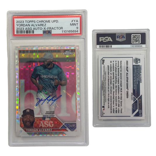 2023 Yordan Alvarez Topps Chrome Update 2023 ASG Auto X-Fractor /125 #YA PSA MINT 9