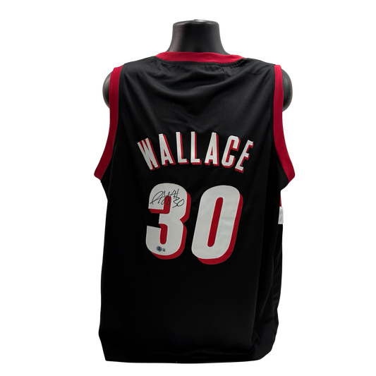 Rasheed Wallace Autographed Black Portland Trailblazers Jersey Beckett