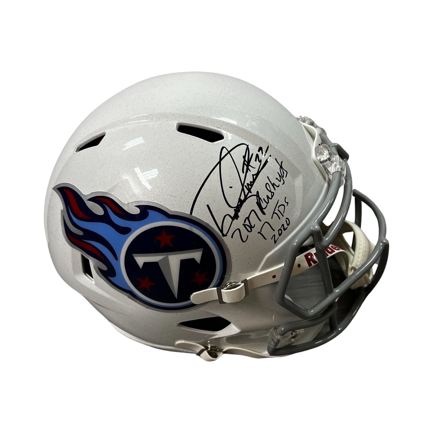 Derrick Henry Autographed Tennessee Titans Replica Helmet "2,027 Rush YDS. 17 TDS 2020" Inscription Beckett