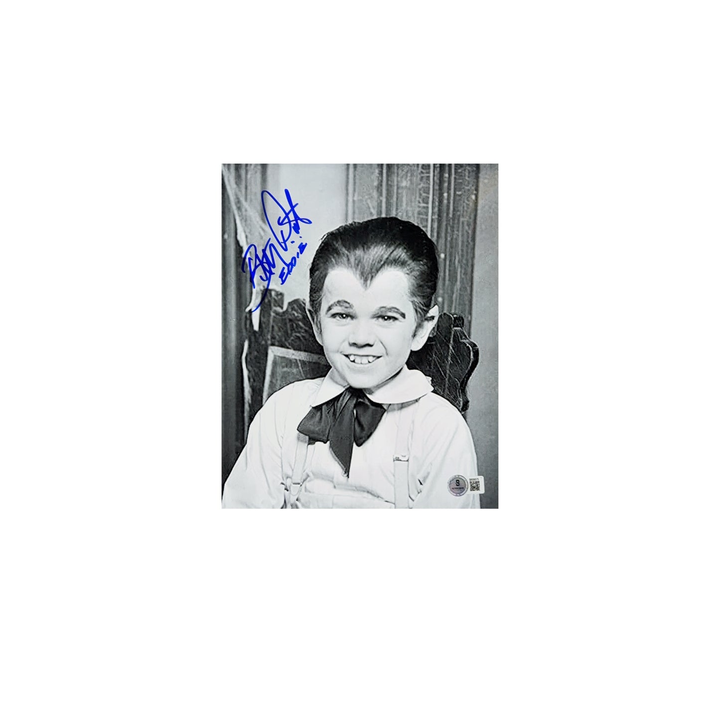 Butch Patrick Autographed The Munsters Headshot 8x10 "Eddie" Inscription Beckett