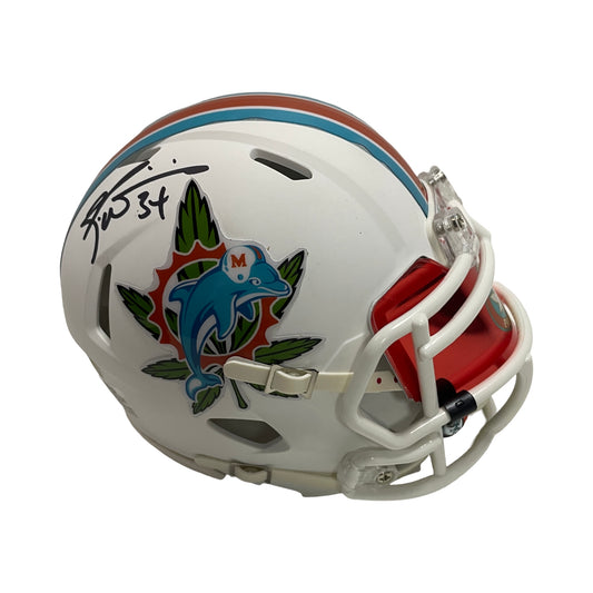 Ricky Williams Autographed Miami Dolphins White Custom Mini Helmet JSA
