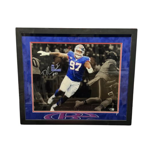 Dexter Lawrence Autographed New York Giants Rush 16x20 Beckett - Framed