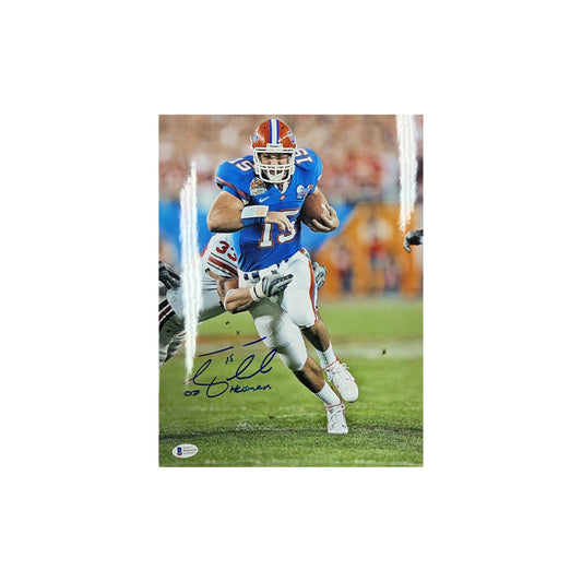Tim Tebow Autographed Florida Gators 11x14 "Heisman" Inscription Beckett
