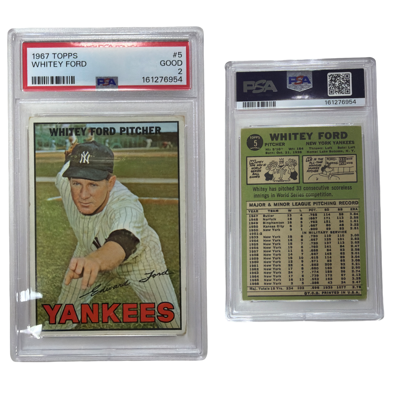 1967 Topps Whitey Ford PSA 2! #5
