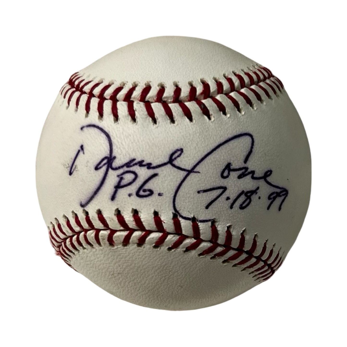 David Cone Autographed New York Yankees OMLB P.G. 7.18.99 Inscription Beckett