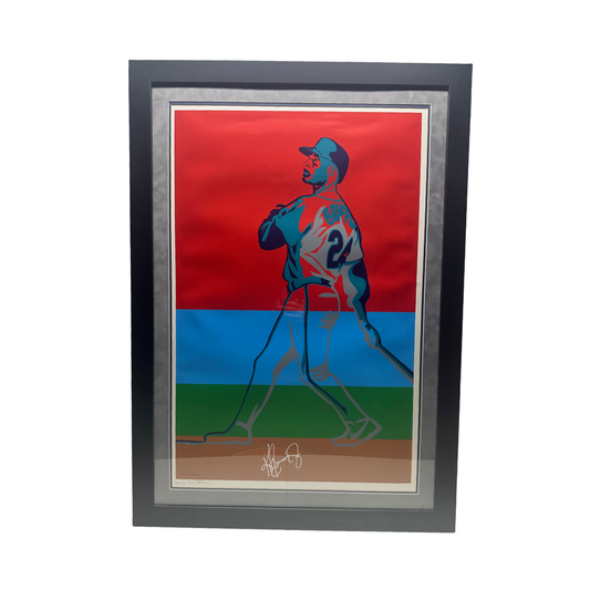 Ken Griffey Jr. Autographed Seattle Mariners Outline Lithograph Photo 30x42 /1000 HOS - Framed