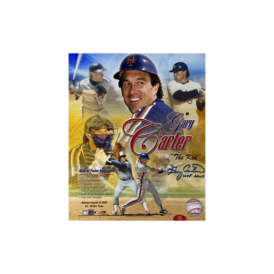 Gary Carter Autographed New York Mets Edit 8x10 "HOF 2003" Inscription MAB