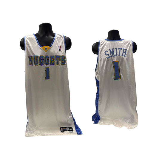 J.R. Smith Game Used NBA 2007/08 Denver Nuggets White Jersey