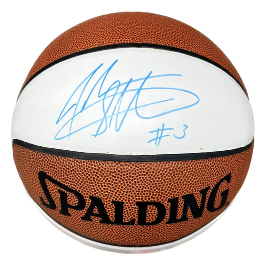 John Starks Autographed New York Knicks Spalding White Panel Basketball Beckett