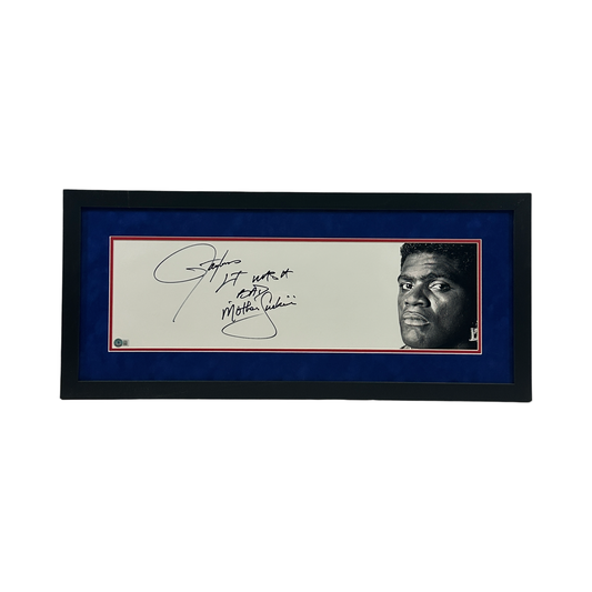 Lawrence Taylor Autographed New York Giants Framed 8x26 Beckett - "Bad Mother F*cker" Inscribed