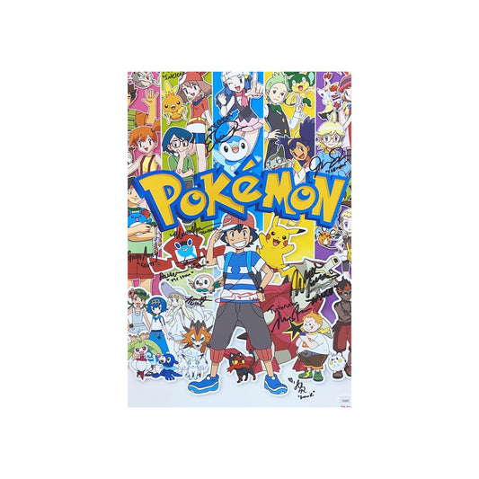 Sarah Natochenny, Greg Abbey, Alyson Leigh Rosenfield, Eric Schroeder, Martha Harms & Barrett Leddy Autugraphed Pokemon Cast Show Cover 11x17 JSA