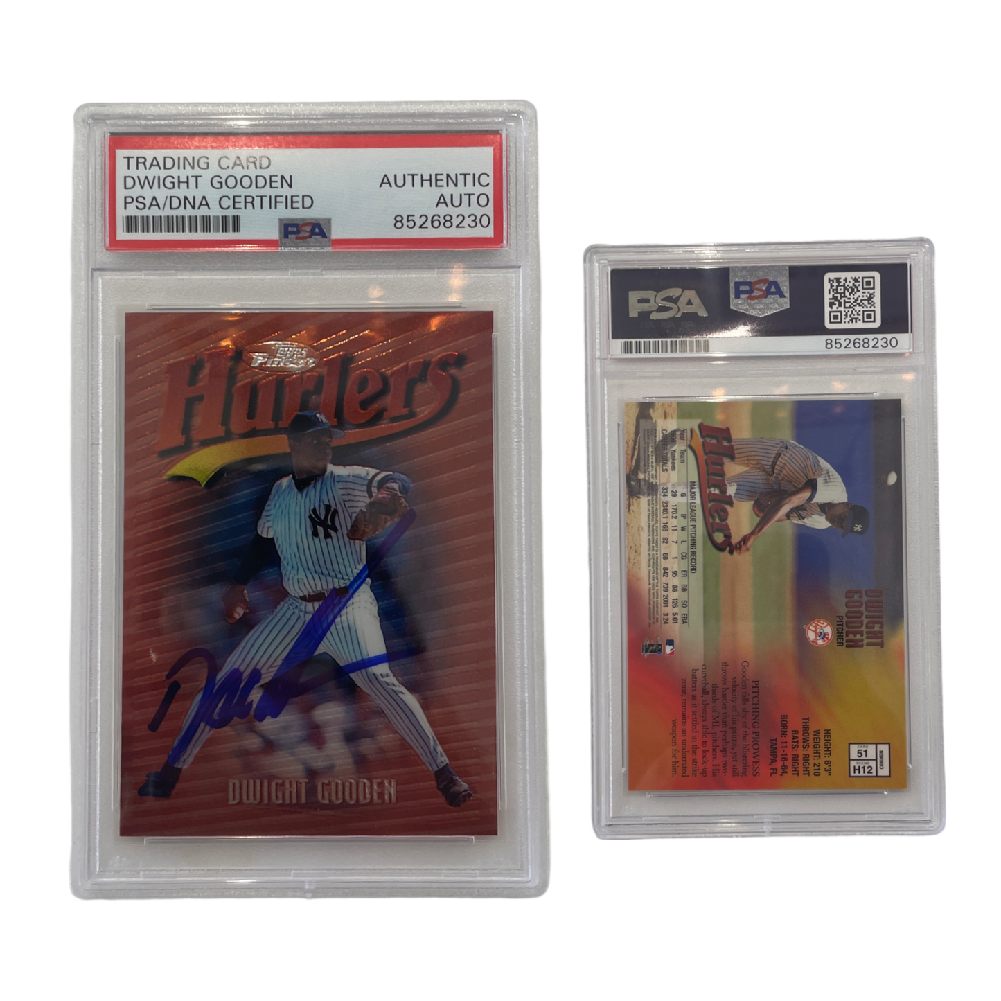 1997 Dwight Doc Gooden Topps Finest Hurlers #51 PSA Auto Authentic