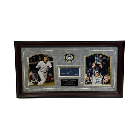 Hideki Matsui Autographed New York Yankees Framed Chit Collage Steiner 14x29 Frame