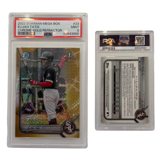 2022 Elijah Tatis Bowman Mega Box Chrome Gold Refractor /50 #23 PSA MINT 9