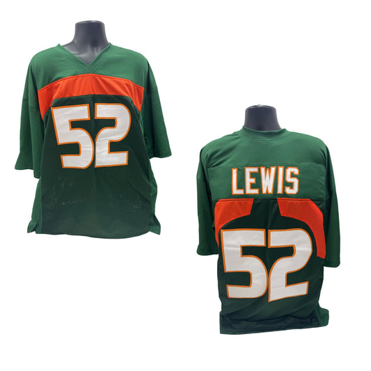 Ray Lewis Unsigned Miami Hurricanes Green Jersey