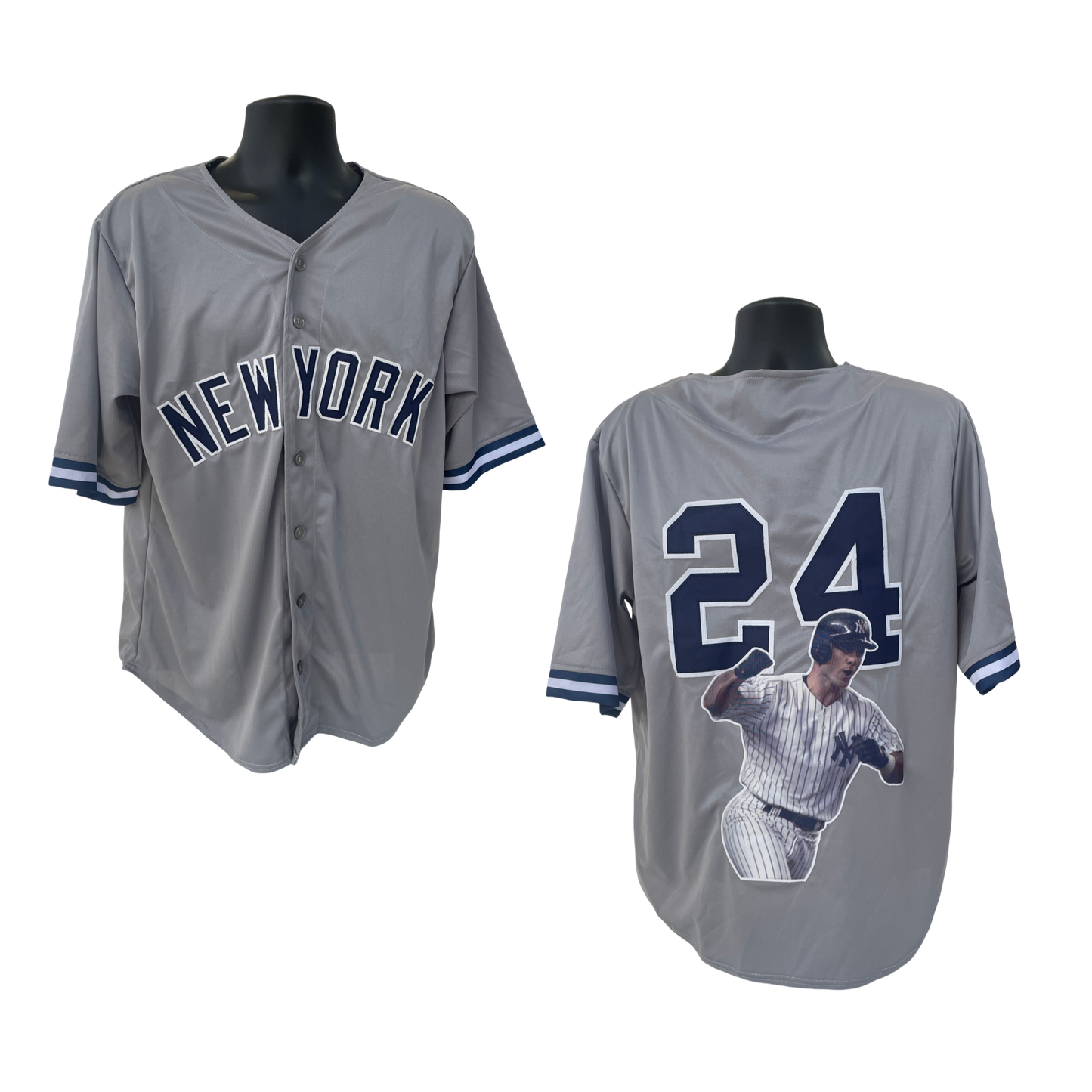 Tino Martinez Unsigned New York Yankees Grey Art Jersey