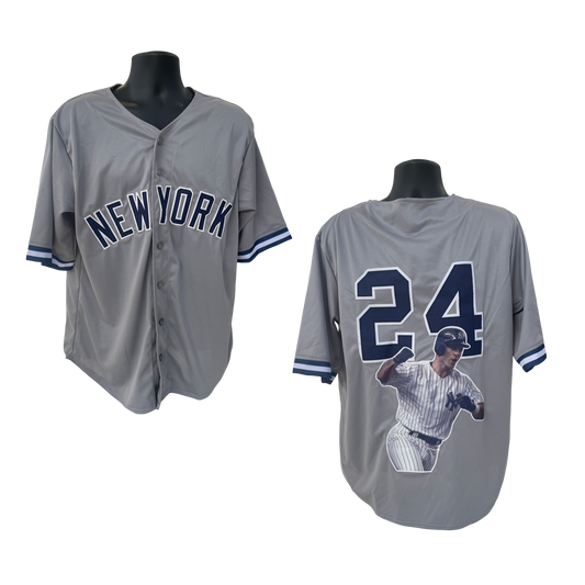 Tino Martinez Unsigned New York Yankees Grey Art Jersey
