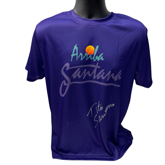 Tito Santana Autographed WWE WWF Purple T-Shirt Beckett