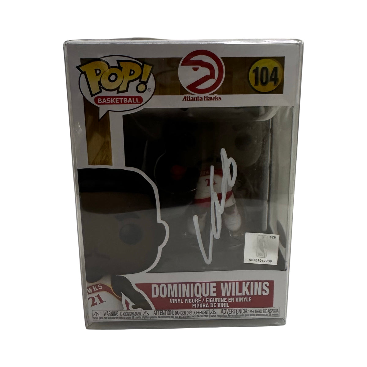 Dominique Wilkins Autographed Atlanta Hawks Funko Pop White Ink JSA COA