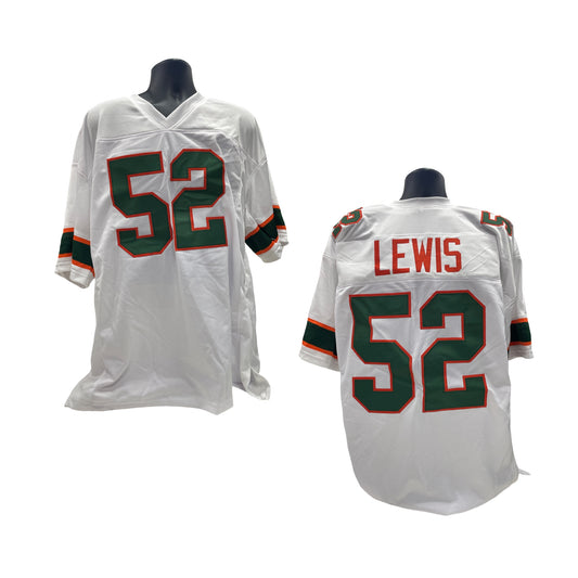 Ray Lewis Unsigned Miami Hurricanes White Jersey