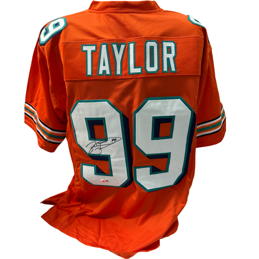 Jason Taylor Autographed Miami Dolphins Orange Jersey Beckett