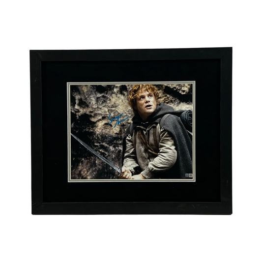 Sean Astin Autographed Lord of the Rings Frame Sword 11x14 Steiner CX