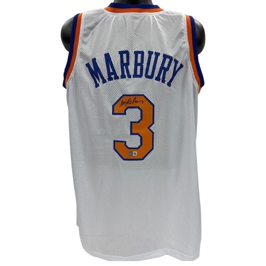Stephon Marbury Autographed New York Knicks White Jersey Beckett
