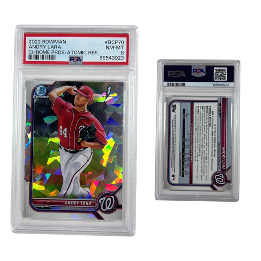 2022 Bowman Andry Lara Chrome Prospects Atomic Refractor #BCP70 PSA NM-MT 8