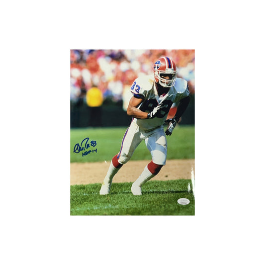Andre Reed Autographed Buffalo Bills Running Route 11x14 "HOF 14" Inscription JSA