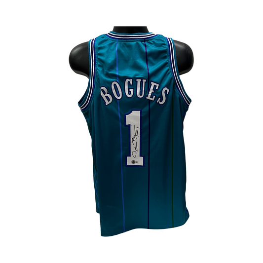 Muggsy Bogues Autographed Charlotte Hornets Teal Jersey Beckett