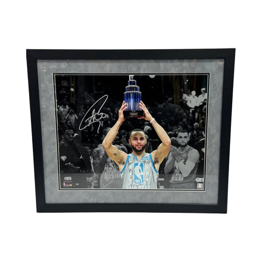 Steph Curry Autographed Golden State Warriors All Star MVP 16x20 Beckett - Framed