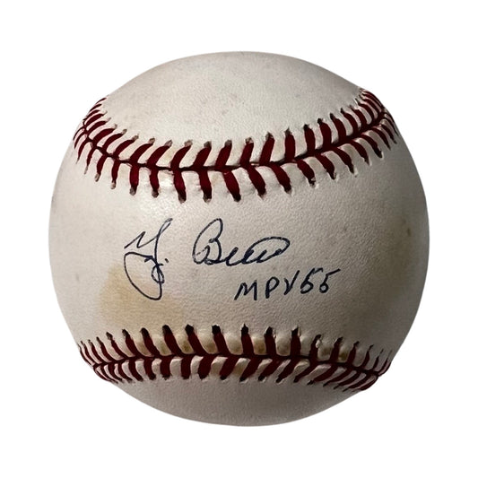 Yogi Berra Autographed Official American League Baseball "MVP 55" Inscription JSA