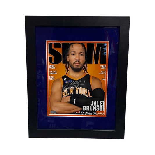 Jalen Brunson Autographed New York Knicks SLAM Magazine 8x10 Steiner CX - Framed